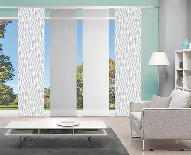 Vision S Schiebegardine "4ER SET WAVE" Paneelwagen 4 Stk. tlg. HxB: 260x60, günstig online kaufen