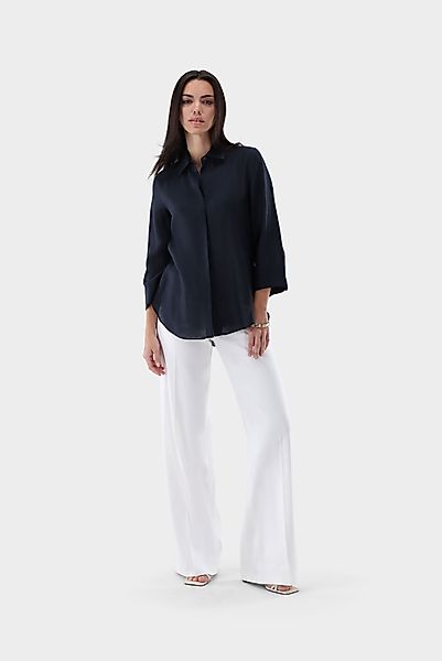Hemdbluse aus Leinen mit Seitenschlitzen günstig online kaufen