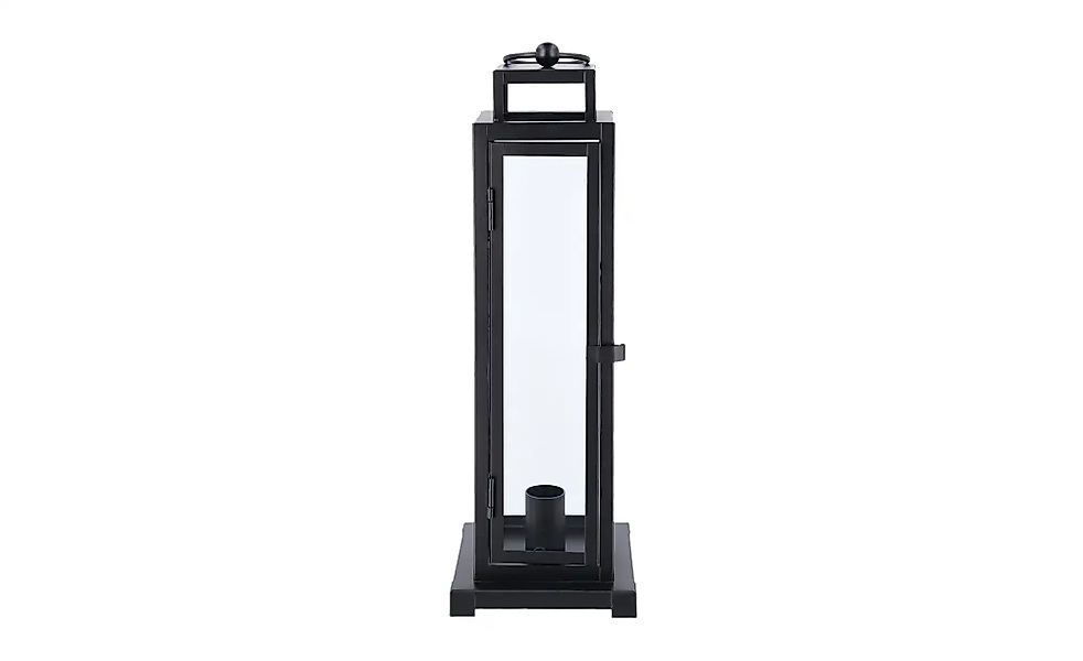 Laterne für Stabkerze   ¦ schwarz ¦ Metall,Glas ¦ Maße (cm): B: 11 H: 35 T: günstig online kaufen