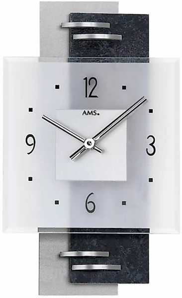 AMS Wanduhr »W9245«, Quarzuhr,Glas,Schiefer,Wohnzimmer,Esszimmer,Küche,Arbe günstig online kaufen