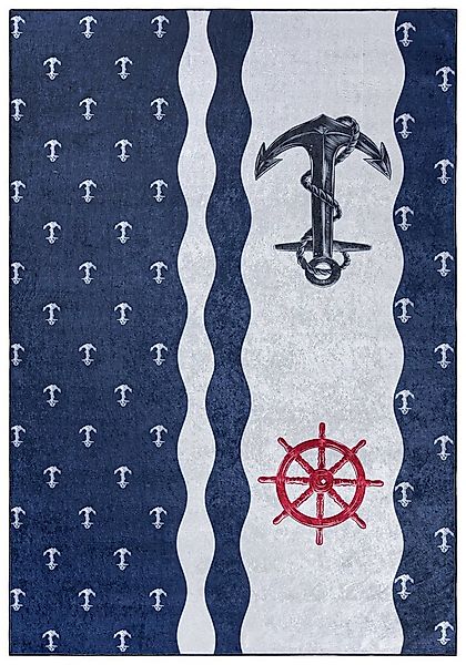 Mazovia Kinderteppich Kinderteppich Kinderzimmerteppich Anker Motiv, 80 x 1 günstig online kaufen