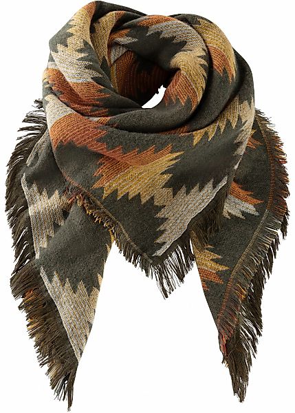 bonprix Halstuch 1 Stk. XXL-Form, aus Polyacryl und Polyester, mit Fransen, günstig online kaufen