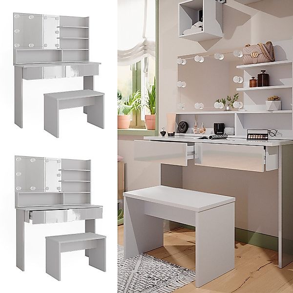 Vicco Schminktisch Azur, Weiß/Weiß Hochglanz, 120 günstig online kaufen