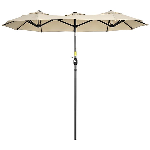 Outsunny Gartenschirm 285x147cm Marktschirm mit Neigungswinkel Doppelsonnen günstig online kaufen