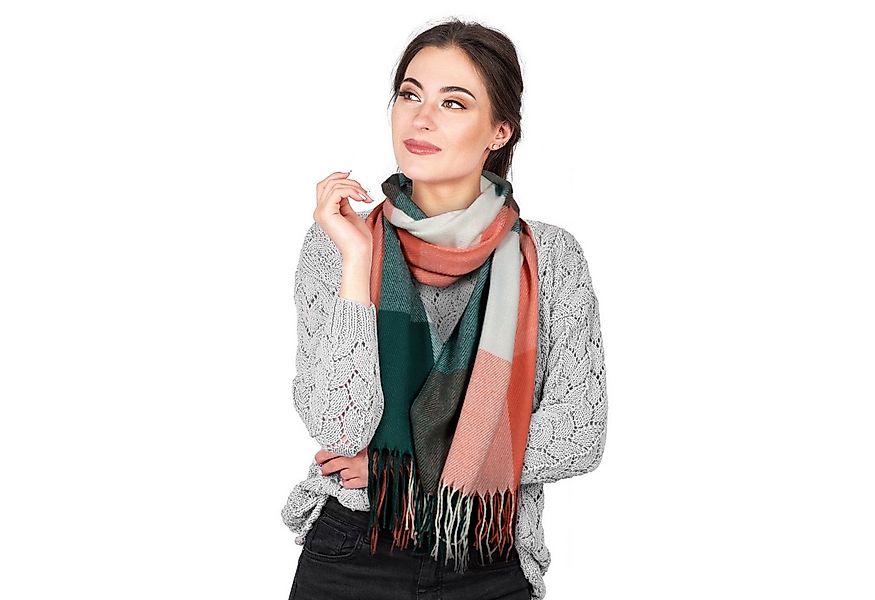 TAN.TOMI Modeschal Damen Karierter Schal Frühlingsschal warm mit langen Fra günstig online kaufen