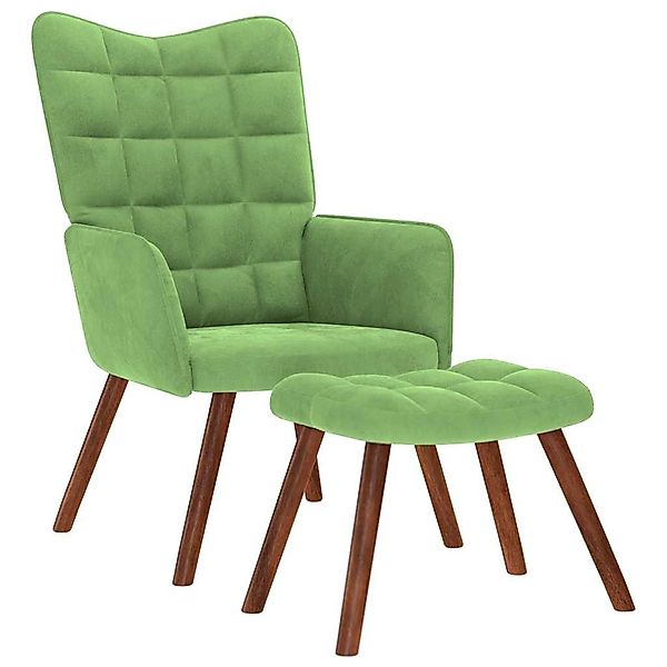 vidaXL Sessel Relaxsessel mit Hocker Hellgrün günstig online kaufen