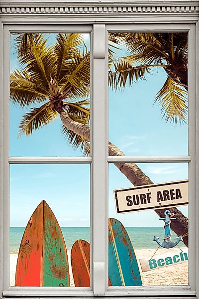 queence Wandsticker "Surf Area Beach", Wandsticker, Wandbild, selbstklebend günstig online kaufen