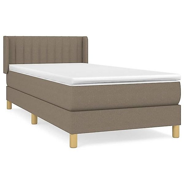 vidaXL Boxspringbett, Boxbett mit Matratze Taupe 90x200 cm Stoff günstig online kaufen