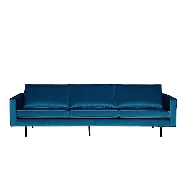 Sofa in Blau Samt Retro Style günstig online kaufen