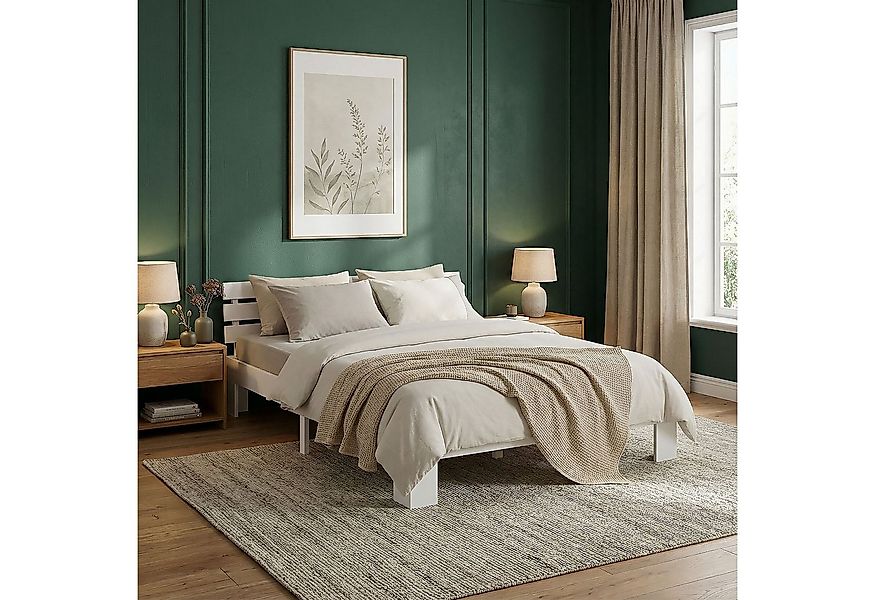 Homestyle4u Holzbett 90x200 120x200 140x200 160x200 180x200 Doppelbett Kopf günstig online kaufen