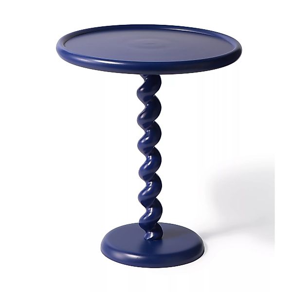 pols potten - Twister Beistelltisch - tiefes blau/H 56cm x Ø 46cm günstig online kaufen