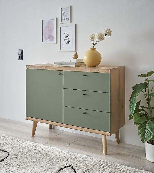 Home affaire Sideboard "MAVAS" in moderner Trendfarbe, Griffe aus Metall (S günstig online kaufen
