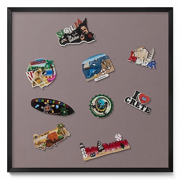 Tulup Magnettafel Magnettafel Metall mit Rahmen Farbe Hellbraun 50x50 cm Re günstig online kaufen