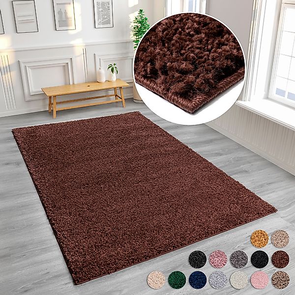 my home Hochflor-Teppich Viva, rechteckig, Höhe: günstig online kaufen
