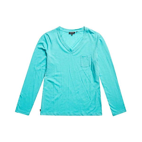 Superdry Studios Pocket Langarm-t-shirt Mit V-ausschnitt XS Aruba Aqua günstig online kaufen
