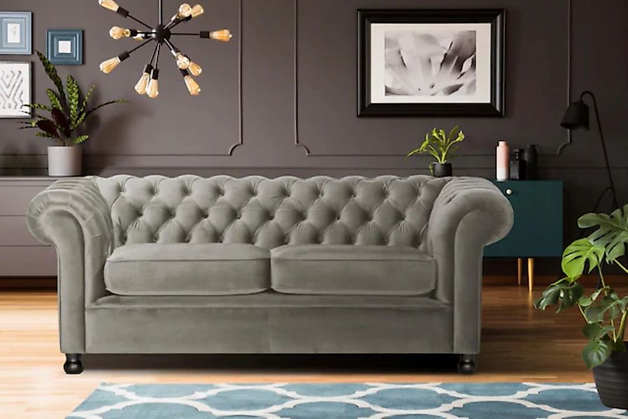 Home affaire Chesterfield-Sofa "Chesterfield Home 3-Sitzer B/T/H: 192/87/75 günstig online kaufen