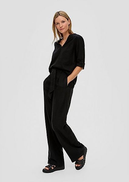 s.Oliver Stoffhose Wide-Leg-Hose aus Leinenmix Bindegürtel günstig online kaufen