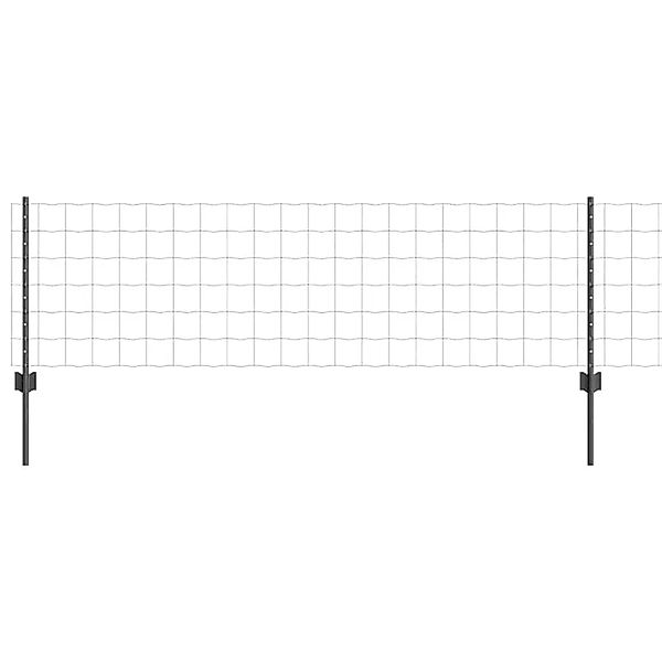 vidaXL Zaun mit Pfosten Grau 0,6 x 10 m Stahl und PVC 3336087 günstig online kaufen