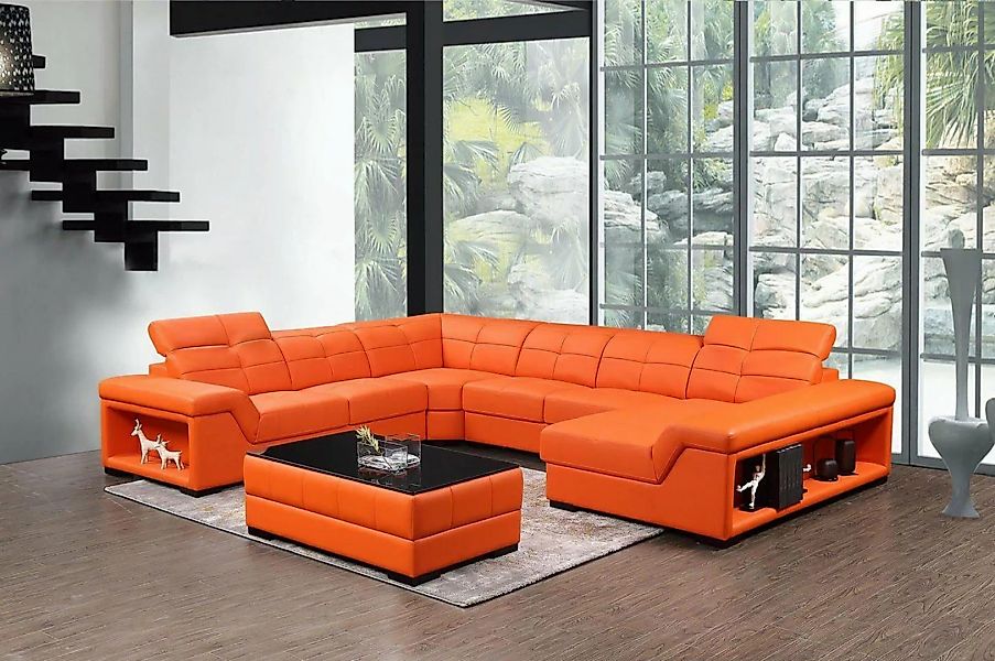 JVmoebel Ecksofa XXL Designer Wohnlandschaft Ecksofa Sofa Couch U-Form Tisc günstig online kaufen