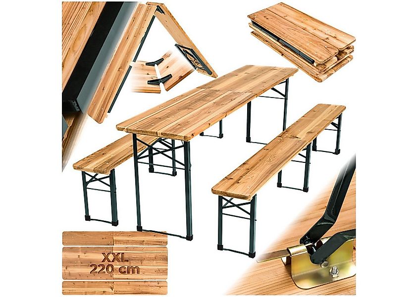 tectake Bierzeltgarnitur Festzeltgarnitur Ralf 3-tlg. klappbar, (Set., 3-tl günstig online kaufen