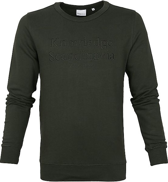 KnowledgeCotton Apparel Pullover Elm Dunkelgrun - Größe L günstig online kaufen