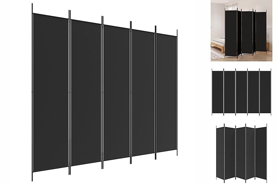 vidaXL Paravent 5-tlg Paravent Schwarz 250x200 günstig online kaufen