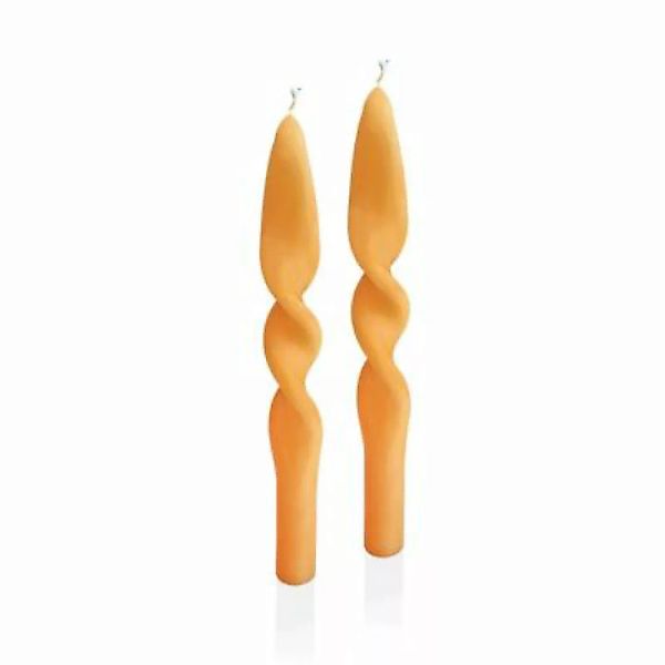 THE MIA Gedrehte Kerzen im 2er Set 25 cm orange günstig online kaufen