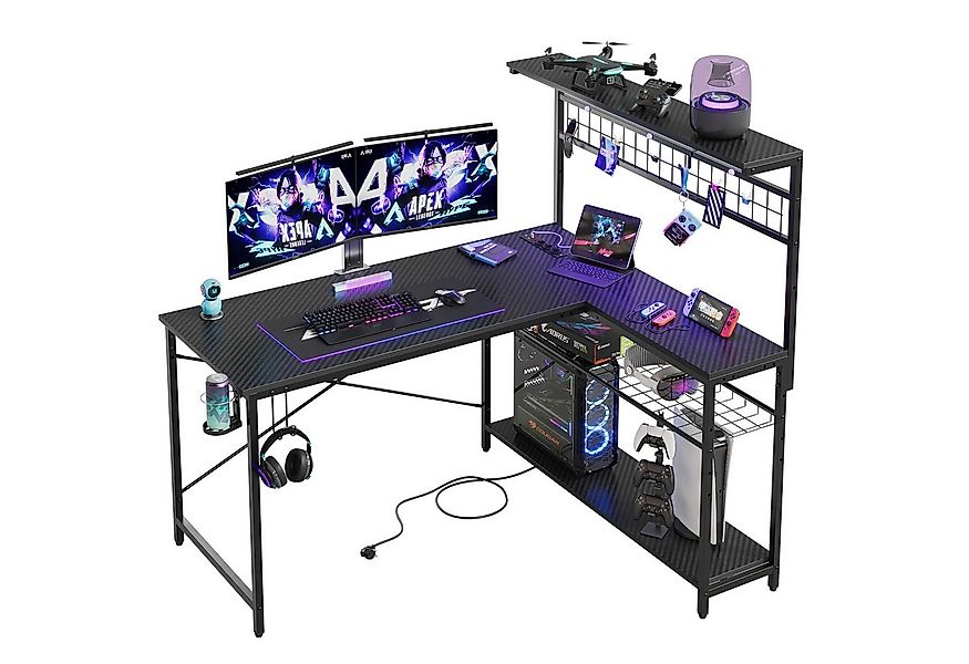 Bestier Gamingtisch L-förmiger Gamingtisch mit LED-Beleuchtung (Reversibler günstig online kaufen
