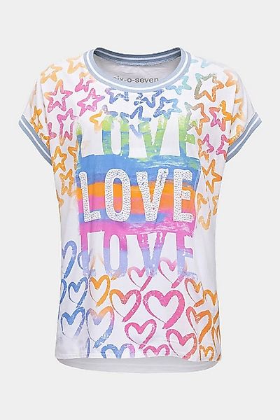 six-o-seven T-Shirt T-Shirt mit plakativem "LOVE"-Print in WHITE für Valent günstig online kaufen