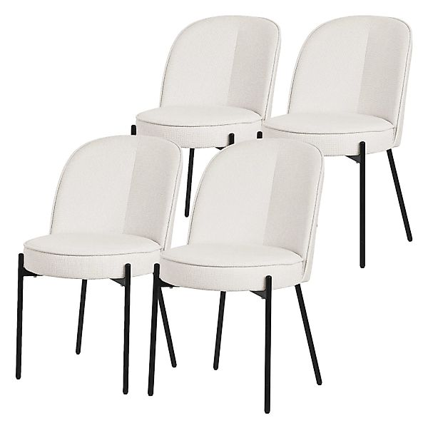 ML-Design Esszimmerstühle 4Er Set Beige mit Metallbeine und Stoffbezug günstig online kaufen
