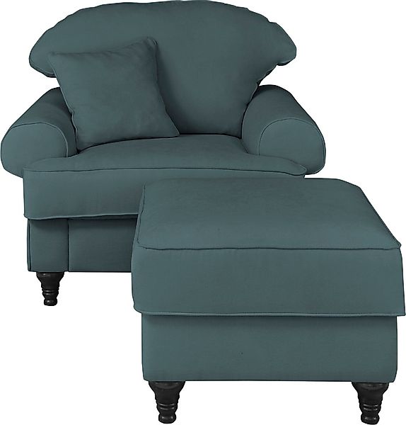 Home affaire Sessel "WESTMINSTER", (Set, 2 St., 1Sessel, 1 Hocker), mit Fed günstig online kaufen
