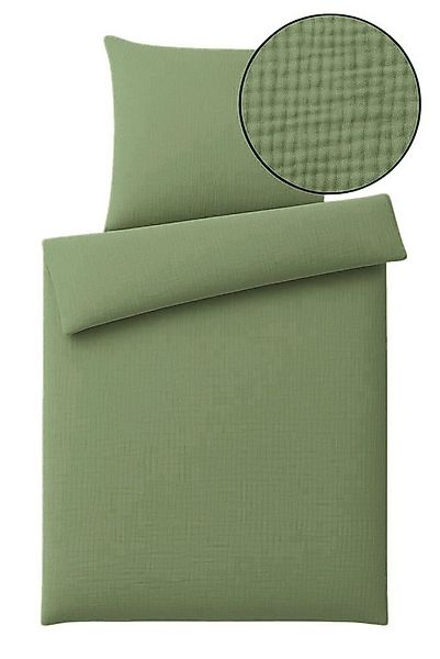 One Home Bettwäsche Musselin, Musselin, 2 teilig, Unifarben, weiche Baumwol günstig online kaufen