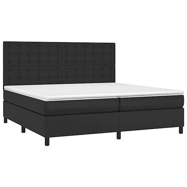 vidaXL Boxspringbett mit Matratze & LED Schwarz 200x200 cm Kunstleder 31359 günstig online kaufen