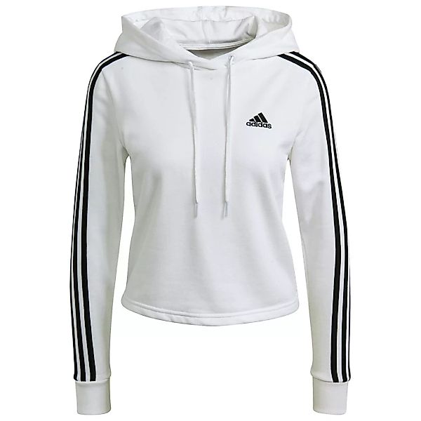 Adidas 3 Stripes Ft Crop Kapuzenpullover XL White / Black günstig online kaufen