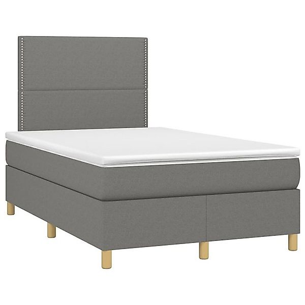 vidaXL Boxspringbett, Boxbett mit Matratze Dunkelgrau 120x190 cm Stoff günstig online kaufen