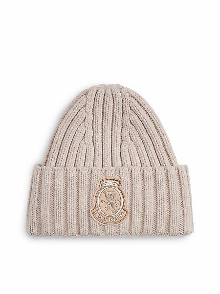 Tommy Hilfiger Beanie "TH CREST FLUFFY", für Frauen, aus Rippstrick, TH-Wap günstig online kaufen