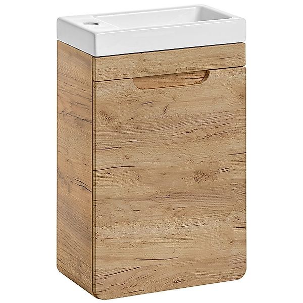 Lomadox Waschbeckenschrank LUTON-56-CRAFT Badezimmerschrank Gäste WC günstig online kaufen