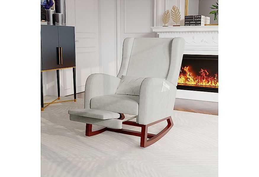 PXloue Schaukelstuhl Ergonomischer Schaukelstuhl mit Nackenstütze und feuer günstig online kaufen