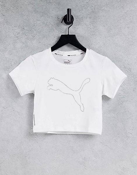 Puma – Feel It – T-Shirt in Weiß mit kurzem Schnitt günstig online kaufen