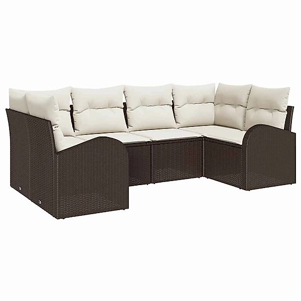 vidaXL Garten-Sofa-Set 6-Tlg Braun Poly Rattan 3346178 günstig online kaufen