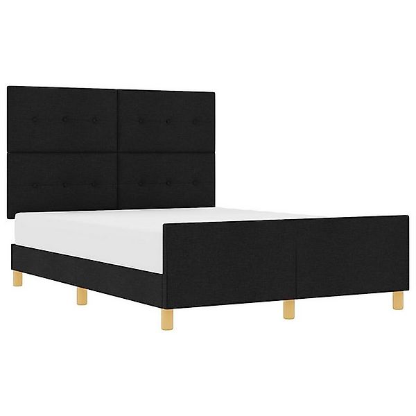 vidaXL Bett Bettgestell Schwarz 140x200 cm Stoff (1-tlg) günstig online kaufen