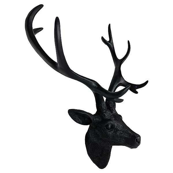 Mojawo XXL Hirschgeweih Hirschkopf Geweih 10 Ender Farbe Schwarz 48x32x61cm günstig online kaufen