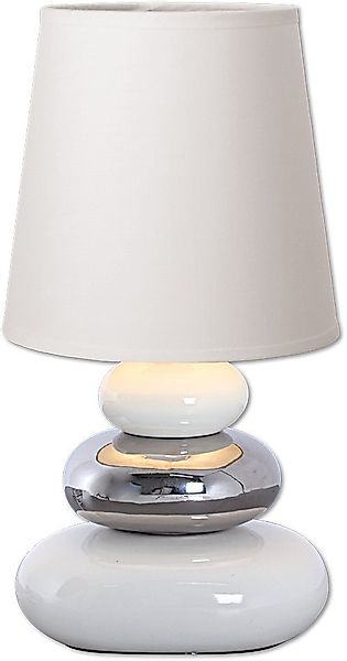 näve Tischleuchte Stoney, ohne Leuchtmittel, mit Keramikfuß und Textilschir günstig online kaufen