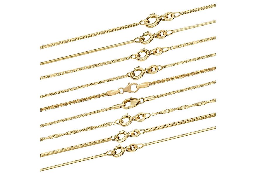 HOPLO Goldkette Goldkette Ankerkette diamantiert 333 - 8 Karat Gold 1,2 mm günstig online kaufen
