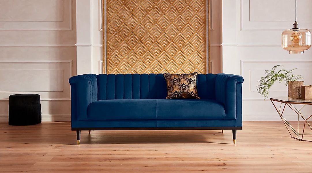 Home affaire 2-Sitzer "Chamby" mit Holzrahmen unten und Steppung im Lehnenb günstig online kaufen