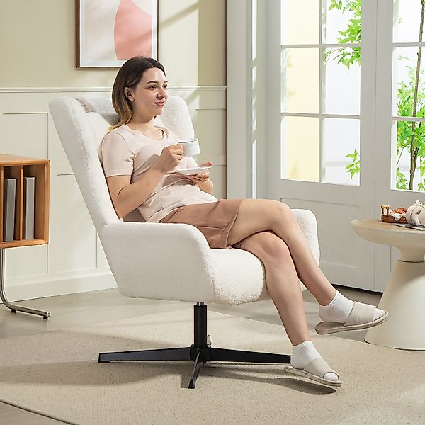HOMCOM Sessel Wohnzimmer Ohrensessel Drehbar Loungesessel Relaxsessel mit M günstig online kaufen