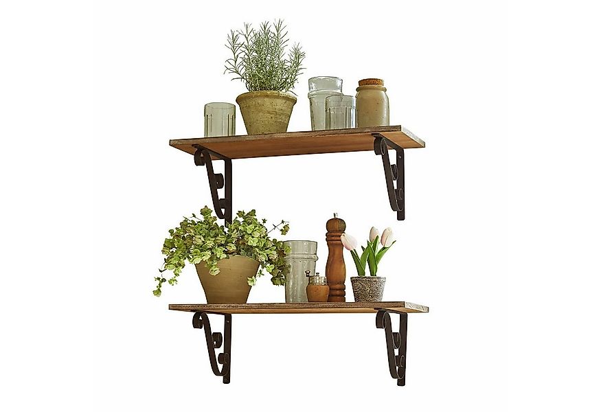 Mirabeau Wandregal Wandregal 2er Set Dravile antikbraun günstig online kaufen