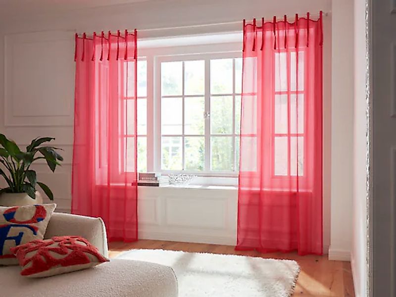 my home Gardine »TENDER« Bindebänder 1 Stk. tlg. transparent, Leinen Optik günstig online kaufen