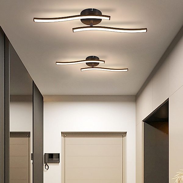 ZMH LED Deckenleuchte Wohnzimmer Schwarz Wellen günstig online kaufen