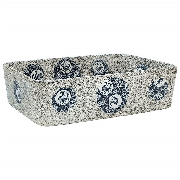 vidaXL Waschbecken Aufsatzwaschbecken Mehrfarbig Rechteckig 46x35,5x13cm günstig online kaufen